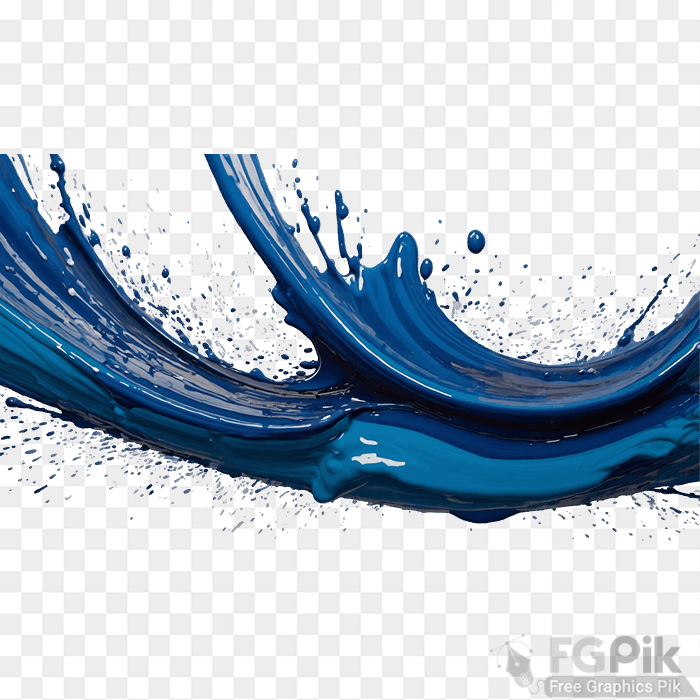 Blue Ink Splash on White Background for Artistic and Creative Projects