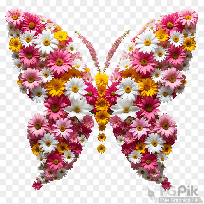Butterfly with flowers 1