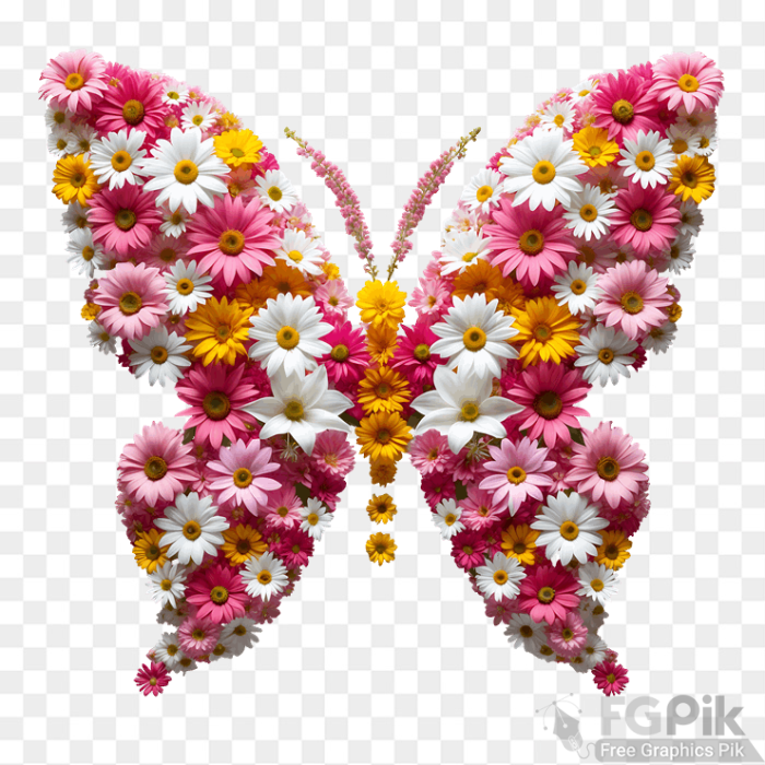 Butterfly with flowers 1