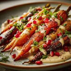 Gourmet Roasted Carrots with Pomegranate and Parsley