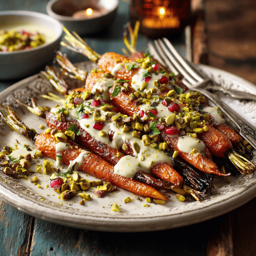 Gourmet Roasted Carrots with Pomegranate and Pistachios