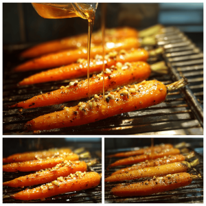 Honey Glazed Carrots Grilling with Nuts graphic design
